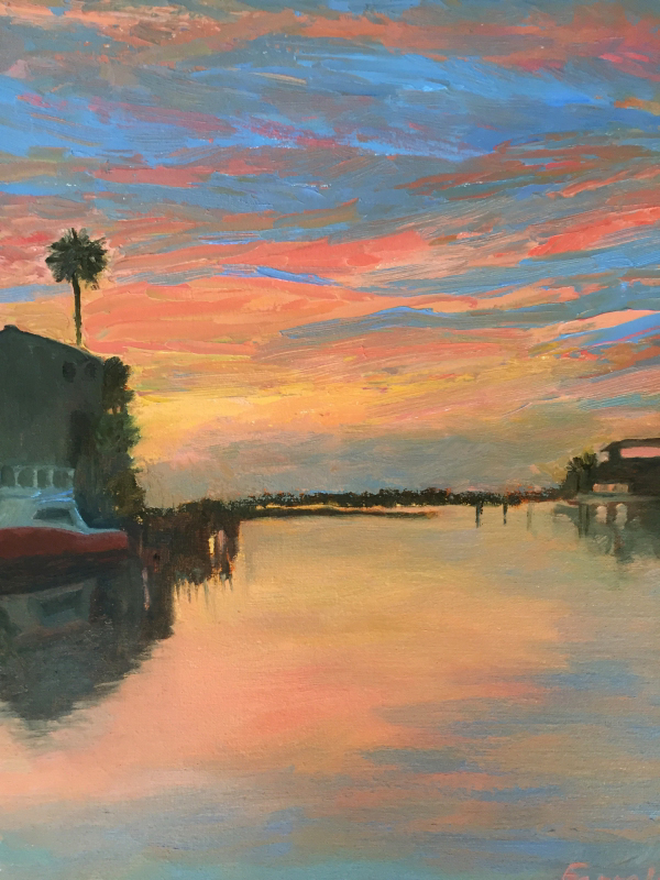 Sunset in Port A by artist Sandra Farrell